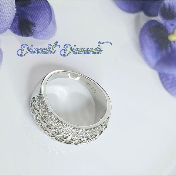 2 Ct. Clear White Baguette Diamond Cocktail Ring on 925 Sterling Silver  - Picture 3 of 7